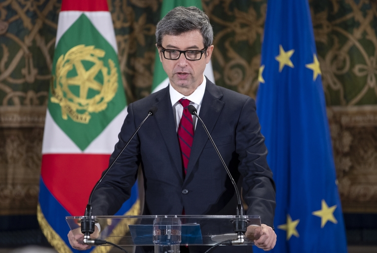 L'On. Andrea Orlando, Ministro del lavoro e delle politiche sociali, nel corso della celebrazione della Festa del Lavoro