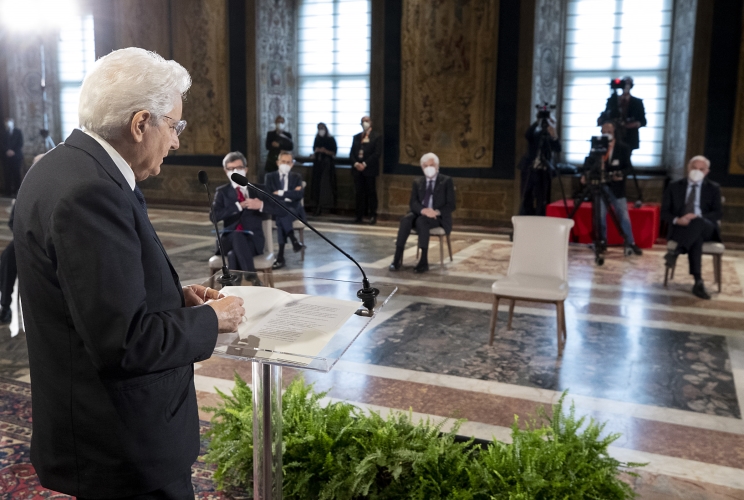 Il Presidente Sergio Mattarella in occasione della celebrazione della Festa del Lavoro