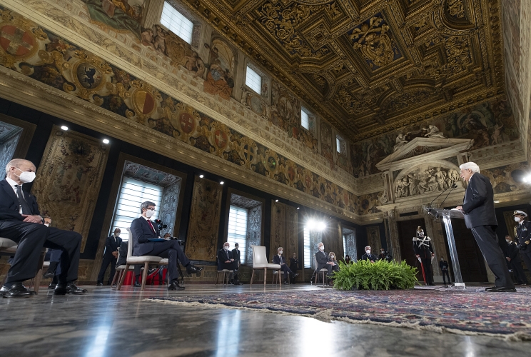 Il Presidente Sergio Mattarella in occasione della celebrazione della Festa del Lavoro