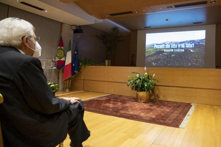Il Presidente Sergio Mattarella partecipa alla proiezione di un filmato per la beatificazione del giudice Rosario Livatino
