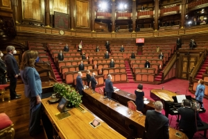 Il Presidente della Repubblica Sergio Mattarella al Senato in occasione della cerimonia di celebrazione del Giorno della Memoria dedicato alle vittime del terrorismo 
