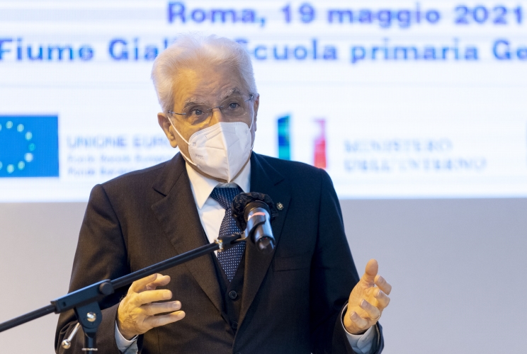 Il Presidente Sergio Mattarella all'’Istituto Comprensivo Fiume Giallo – Scuola Primaria Geronimo Stilton, in occasione della presentazione de “Il mio diario” per l’anno scolastico 2021/2022