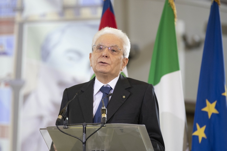 Il Presidente Sergio Mattarella durante il suo intervento in occasione della cerimonia commemorativa dell’anniversario delle stragi di Capaci e di Via d’Amelio.
