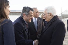 Il Presidente della Repubblica Sergio Mattarella all’aeroporto di Salamanca – Matacán  
