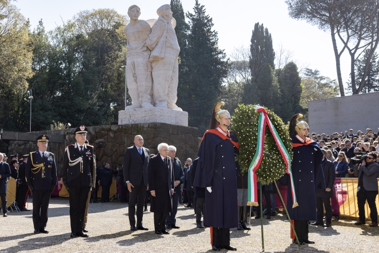 Il Presidente della Repubblica Sergio Mattarella in occasione della cerimonia commemorativa del 82° anniversario dell'eccidio delle Fosse Ardeatine
