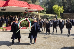 Il Presidente della Repubblica Sergio Mattarella in occasione della cerimonia commemorativa del 82° anniversario dell'eccidio delle Fosse Ardeatine
