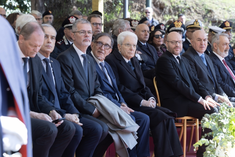 Il Presidente della Repubblica Sergio Mattarella in occasione della cerimonia commemorativa del 82° anniversario dell'eccidio delle Fosse Ardeatine
