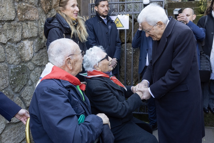 Il Presidente della Repubblica Sergio Mattarella in occasione della cerimonia commemorativa del 82° anniversario dell'eccidio delle Fosse Ardeatine
