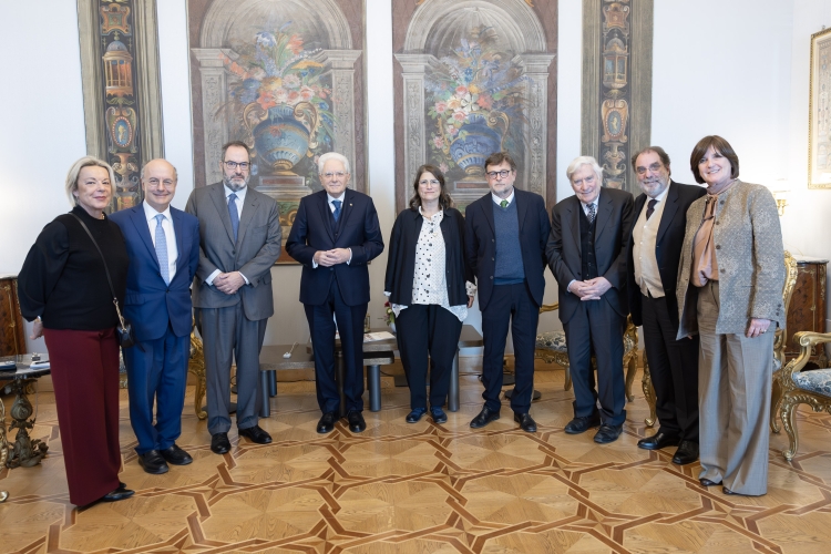 Il Presidente della Repubblica Sergio Mattarella incontra il Presidente, la Direttrice e una delegazione della Fondazione Umberto Eco 
