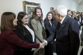 Il Presidente della Repubblica Sergio Mattarella in occasione dell'incontro con il Personale dell'Ambasciata d'Italia e delle altre Istituzioni italiane a Praga