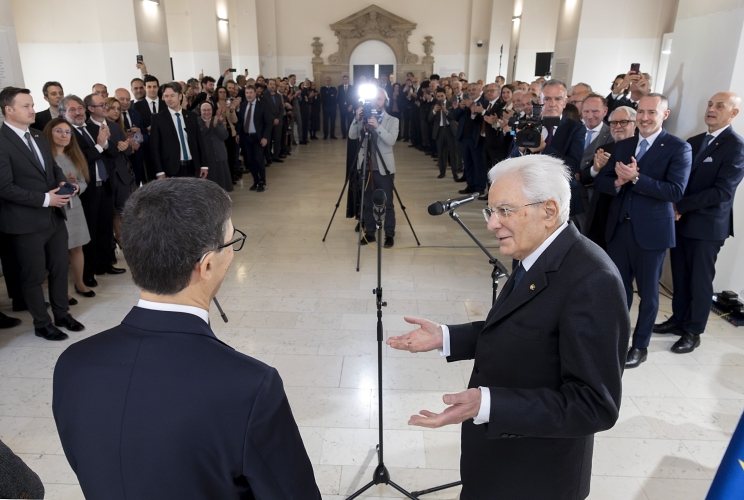  Il Presidente della Repubblica Sergio Mattarella in occasione dell'incontro con i rappresentanti della collettività italiana a Praga