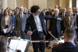 Il Presidente della Repubblica Sergio Mattarella e il l Presidente della Repubblica Ceca Petr Pavel partecipano all'evento musicale Armonia Europea, a cura di musicisti dell'Orchestra Giovanile Italiana e della Ceska studentenska filharmonie