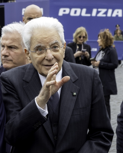 Il Presidente Sergio Mattarella lascia lo Spazio della Legalità della Polizia di Stato, al termine della sua visita 