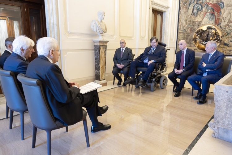Il Presidente Sergio Mattarella incontra Maurizio Borgo, Garante nazionale dei diritti delle persone con disabilità, con una delegazione 
