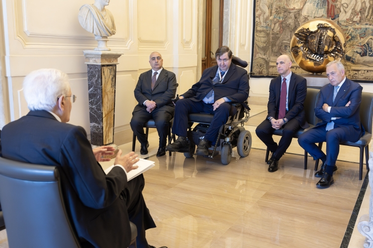 Il Presidente Sergio Mattarella incontra Maurizio Borgo, Garante nazionale dei diritti delle persone con disabilità, con una delegazione 
