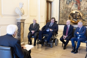 Il Presidente Sergio Mattarella incontra Maurizio Borgo, Garante nazionale dei diritti delle persone con disabilità, con una delegazione 
