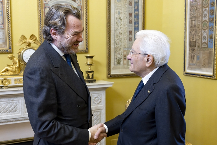 Il Presidente Sergio Mattarella accoglie Bernabò Bocca, Presidente di Federalberghi