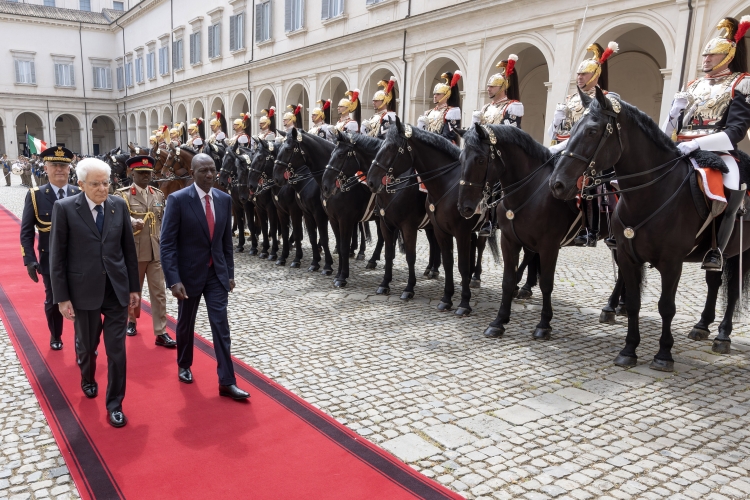 Il Presidente Sergio Mattarella con William Kipchirchir Samoei Arap Ruto, Presidente della Repubblica del Kenya, in visita ufficiale 
