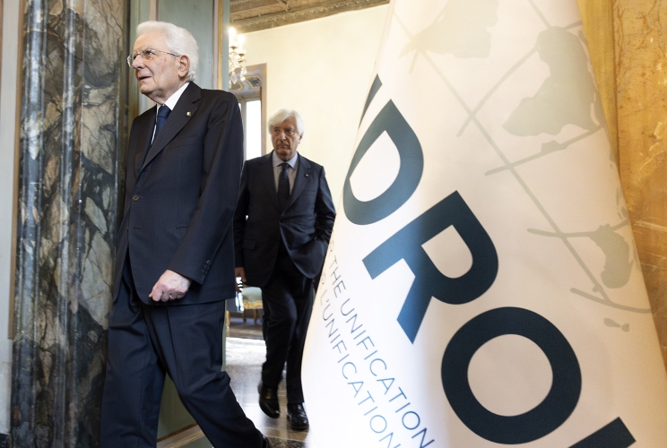 Il Presidente Sergio Mattarella in occasione della cerimonia di apertura delle celebrazioni del centenario dell'UNIDROIT