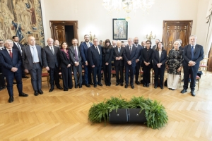 Il Presidente Sergio Mattarella in occasione dell'incontro con una delegazione dei Presidenti degli Enti di Ricerca 
