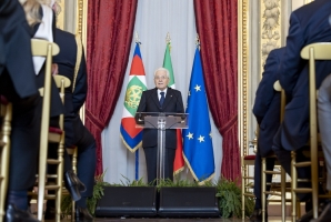 Il Presidente Sergio Mattarella in occasione dell'incontro con gli esponenti delle Associazioni Combattentistiche e d’Arma, nella ricorrenza dell’81° anniversario della Liberazione