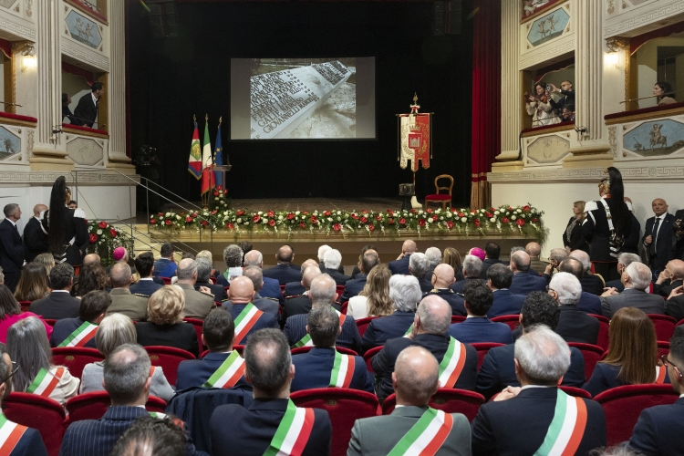 Il Presidente della Repubblica Sergio Mattarella a San Severino Marche, in occasione dell’81° Anniversario della Liberazione 
