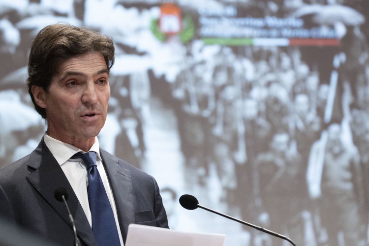 Francesco Acquaroli, Presidente della Regione Marche, in occasione dell’81° Anniversario della Liberazione 

