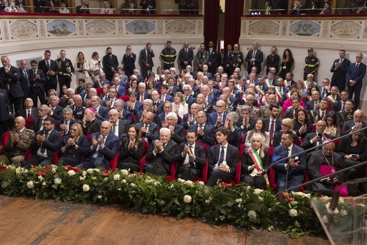 Il Presidente della Repubblica Sergio Mattarella a San Severino Marche, in occasione dell’81° Anniversario della Liberazione 
