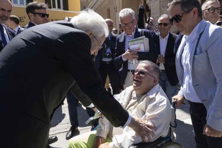 Il Presidente della Repubblica Sergio Mattarella a San Severino Marche, in occasione dell’81° Anniversario della Liberazione 
