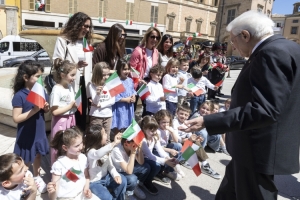 Il Presidente della Repubblica Sergio Mattarella a San Severino Marche, in occasione dell’81° Anniversario della Liberazione 
