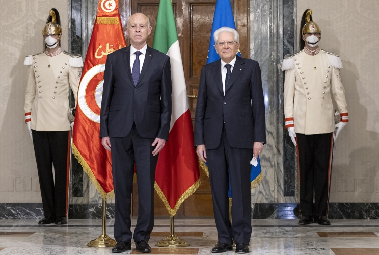 Il Presidente Sergio Mattarella con il Presidente della Repubblica Tunisina S.E. Kaïs Saïed,