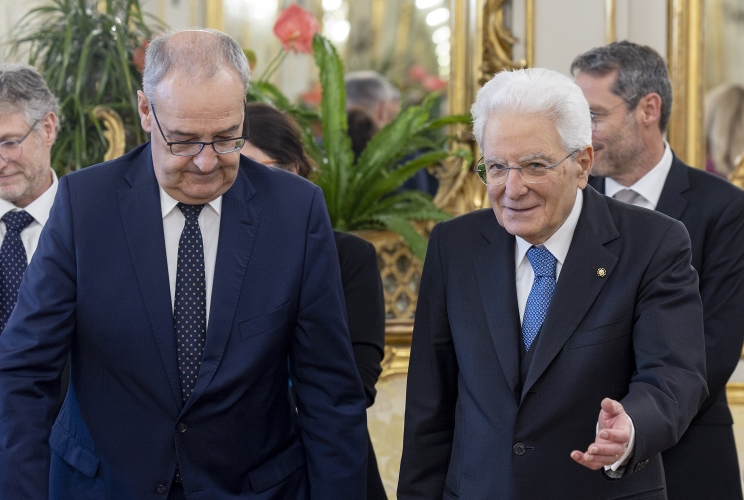 Il Presidente Sergio Mattarella con il Presidente della Confederazione Svizzera, S.E. il Signor Guy Parmelin