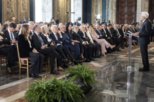 Il Presidente della Repubblica Sergio Mattarella in occasione della cerimonia di presentazione dei candidati ai Premi “David di Donatello” per l’anno 2026 
