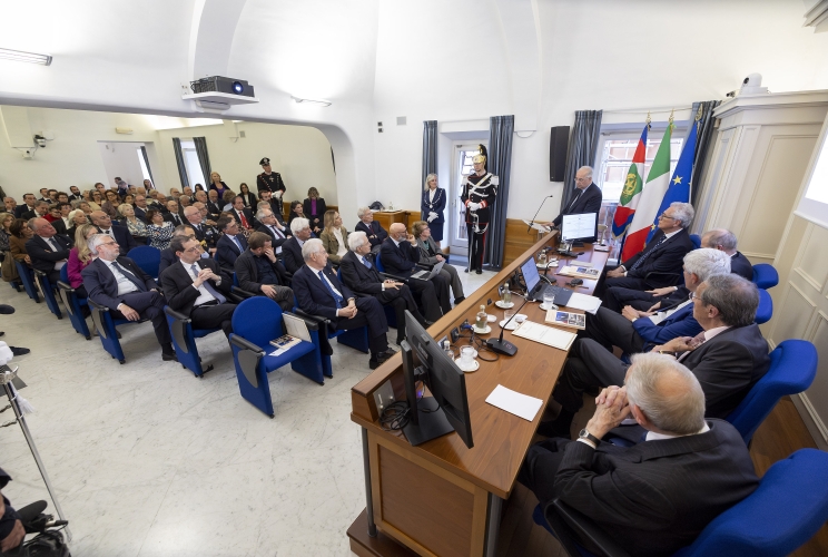 Il Presidente Sergio Mattarella nel corso del Seminario in occasione dei vent’anni dell’elezione di Giorgio Napolitano a Presidente della Repubblica