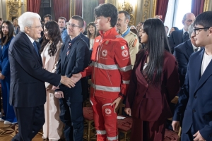 Il Presidente della Repubblica Sergio Mattarella in occasione della cerimonia di consegna degli Attestati d’Onore ai nuovi Alfieri della Repubblica
