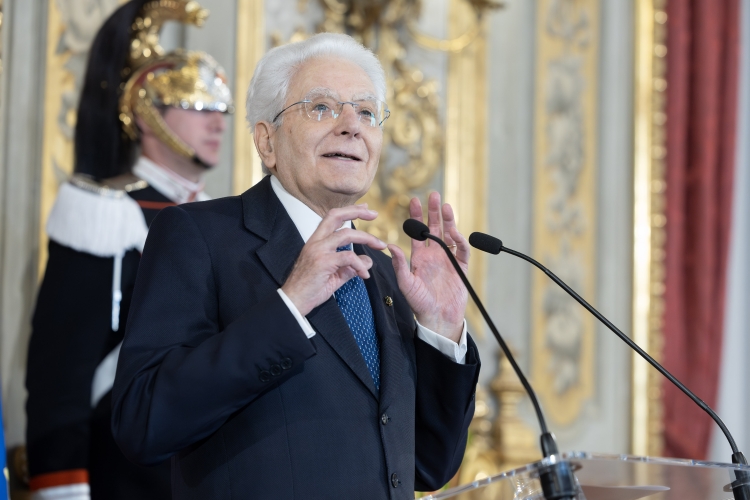 Il Presidente della Repubblica Sergio Mattarella in occasione della cerimonia di consegna degli Attestati d’Onore ai nuovi Alfieri della Repubblica
