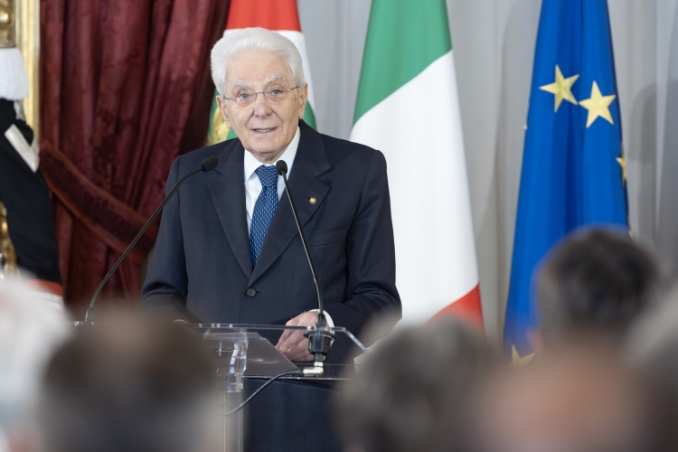 Il Presidente della Repubblica Sergio Mattarella in occasione della cerimonia di consegna degli Attestati d’Onore ai nuovi Alfieri della Repubblica
