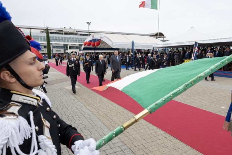 Il Presidente Mattarella in occasione del giuramento del 15° corso triennale degli Allievi Marescialli dei Carabinieri