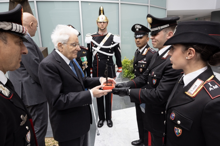 Il Presidente Mattarella in occasione del giuramento del 15° corso triennale degli Allievi Marescialli dei Carabinieri