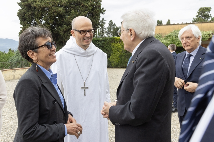 Il Presidente Mattarella all’Abbazia di San Miniato al Monte, accolto da Padre Bernardo Gianni, Abate di San Miniato al Monte