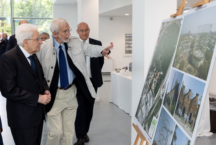 Il Presidente Sergio Mattarella con Renzo Piano, in occasione della visita al Politecnico di Milano