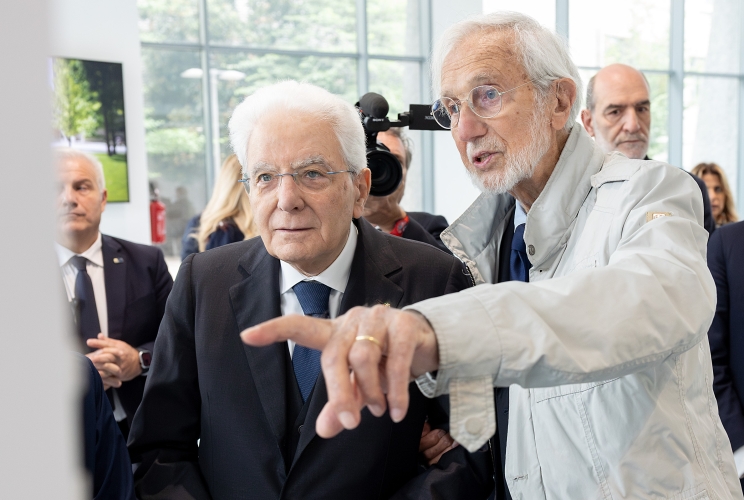 Il Presidente Sergio Mattarella con Renzo Piano, in occasione della visita al Politecnico di Milano