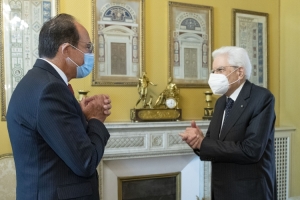 Il Presidente della Repubblica Sergio Mattarella incontra Giovan Crisostamo Profita, Rettore dell’Università UniCamillus
