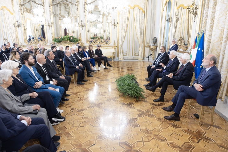 Il Presidente Sergio Mattarella in occasione del 145° anniversario dell'istituzione della Società Italiana degli autori e degli editori 
