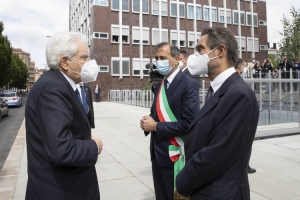 Il Presidente della Repubblica Sergio Mattarella con il Presidente della Regione Lombardia Attilio Fontana e il Sindaco di Milano Giuseppe Sala, in occasione dell’inaugurazione del nuovo Campus di Architettura del Politecnico di Milano
