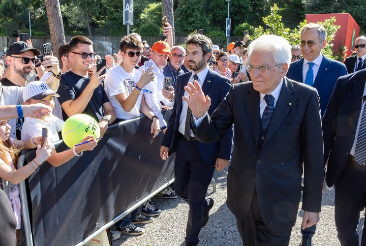 Il Presidente Sergio Mattarella  al Foro Italico per la finale degli internazionali di tennis