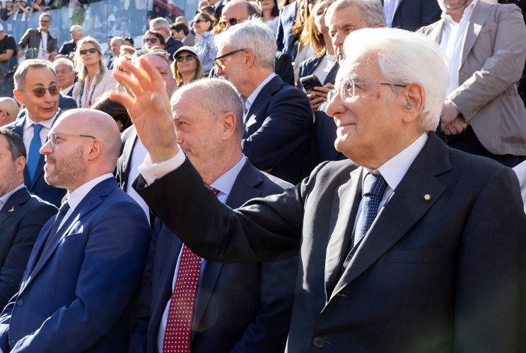 Il Presidente Sergio Mattarella al Foro Italico per la finale degli internazionali di tennis