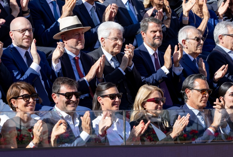 Il Presidente Sergio Mattarella al Foro Italico per la finale degli internazionali di tennis