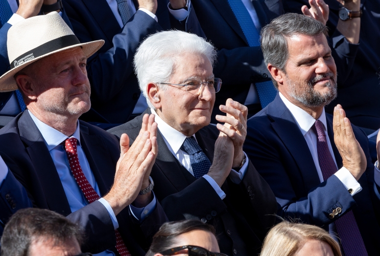 Il Presidente Sergio Mattarella al Foro Italico per la finale degli internazionali di tennis