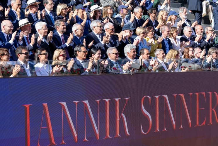 Il Presidente Sergio Mattarella al Foro Italico per la finale degli internazionali di tennis
